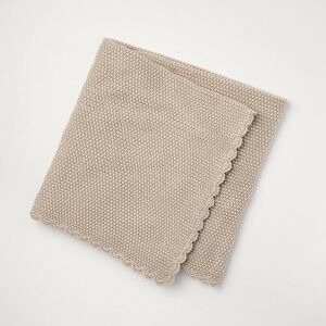 Scalloped Trim Knit Baby Blanket Beige - Hearth & Hand™ with Magnolia